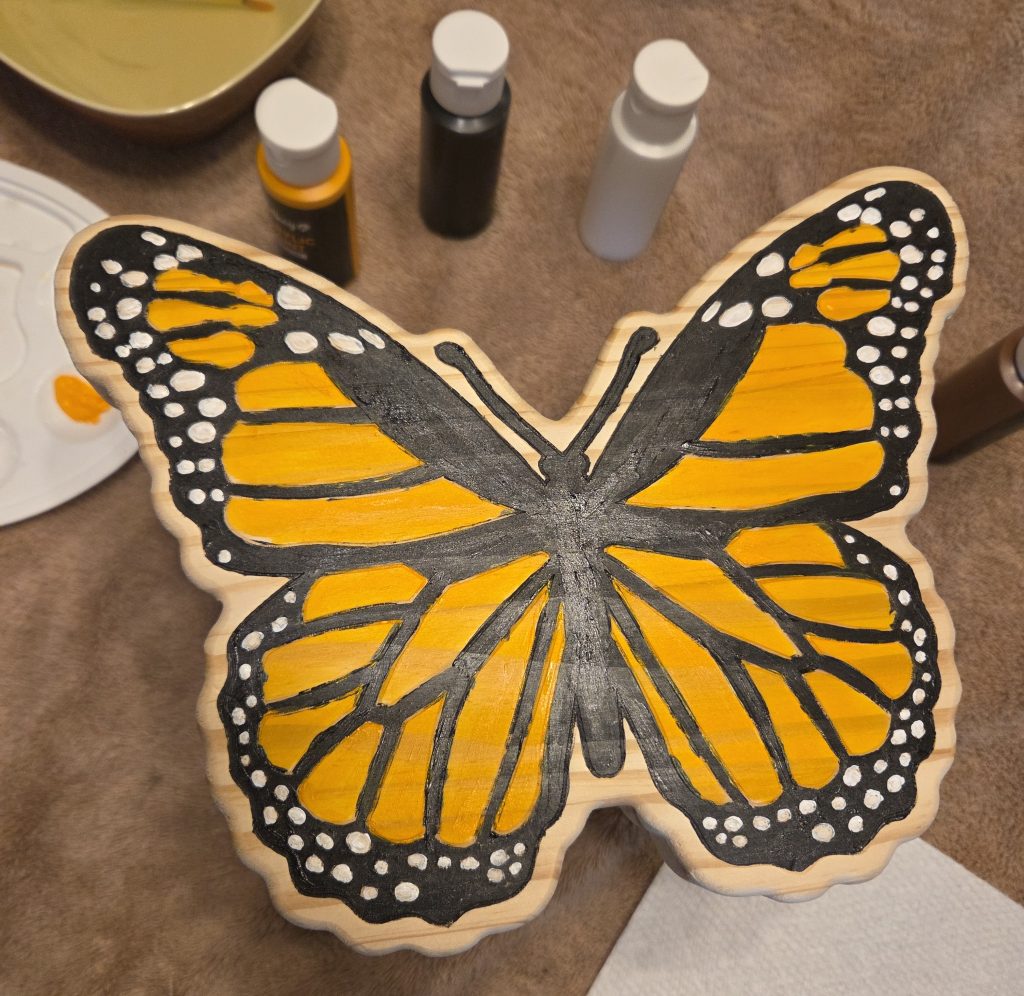 butterfly painted stool